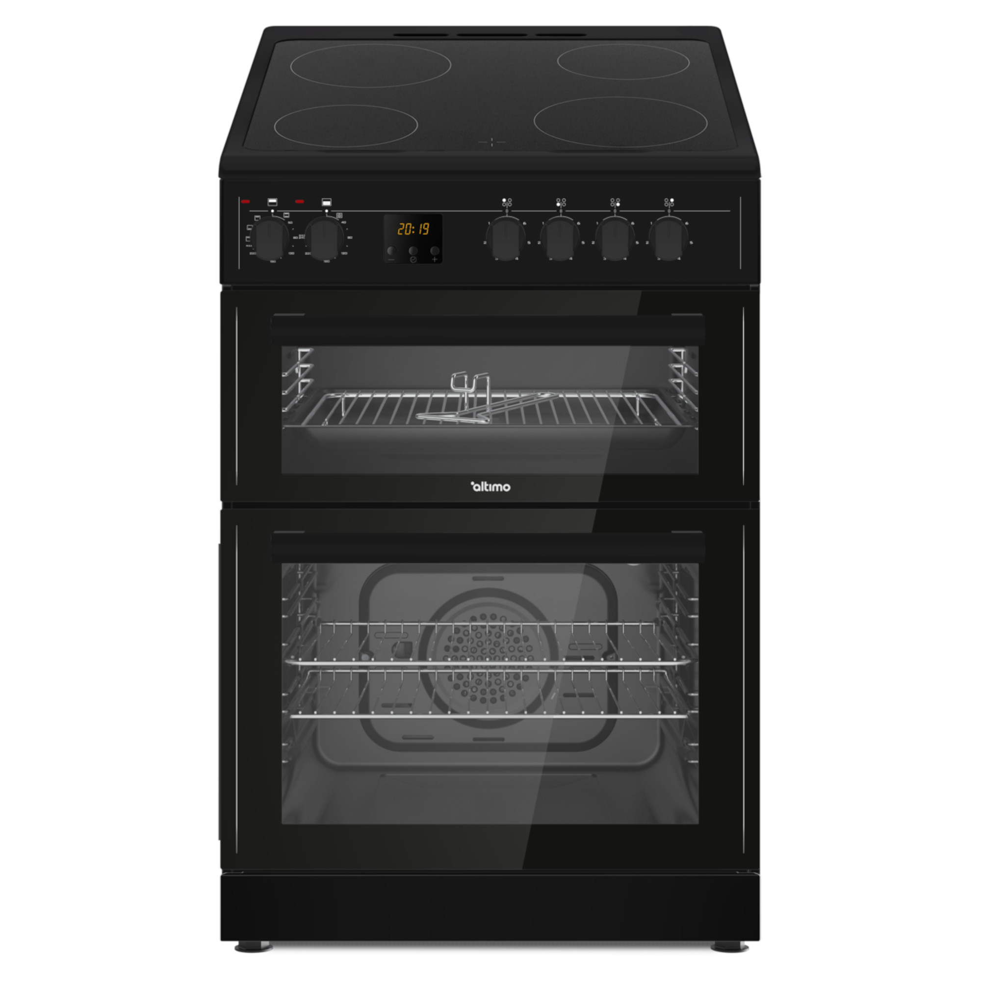 altimo cedc602b 600mm double oven cooker with ceramic hob Altimo CEDC602B 600mm Double Oven Cooker with Ceramic Hob