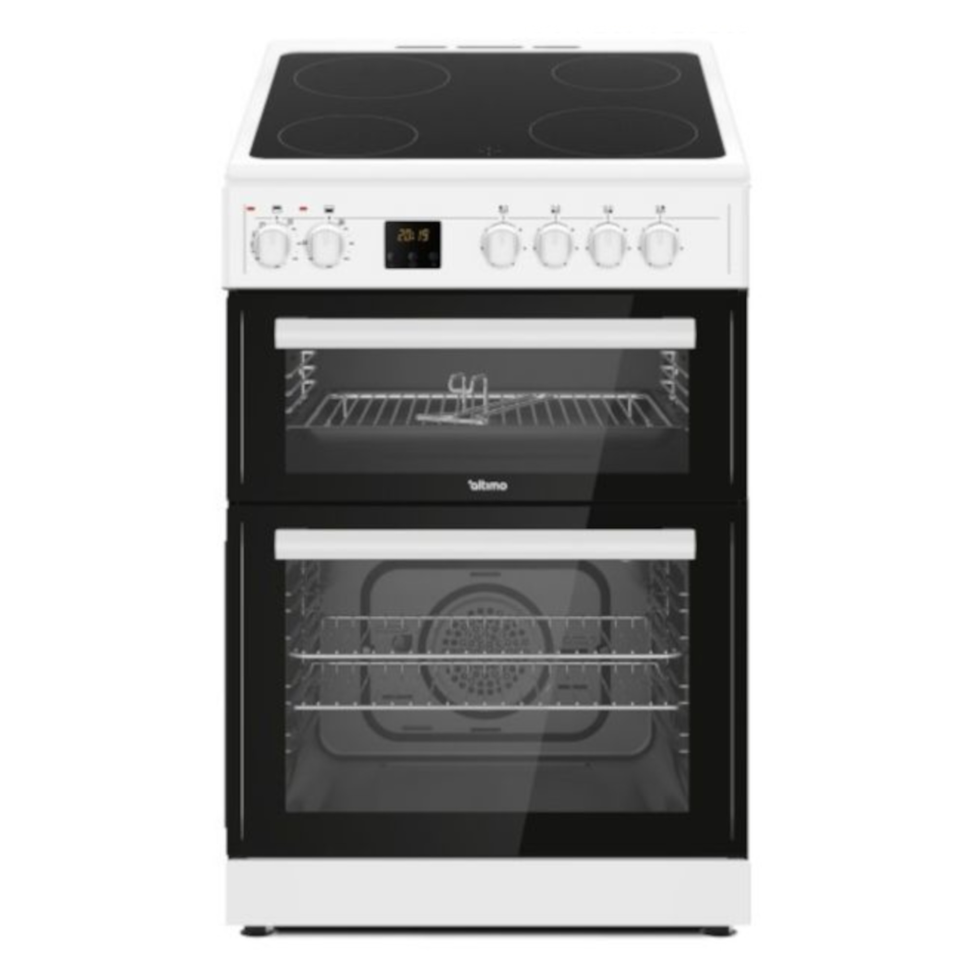 altimo cedc602w 600mm double oven cooker with ceramic hob Altimo CEDC602W 600mm Double Oven Cooker with Ceramic Hob