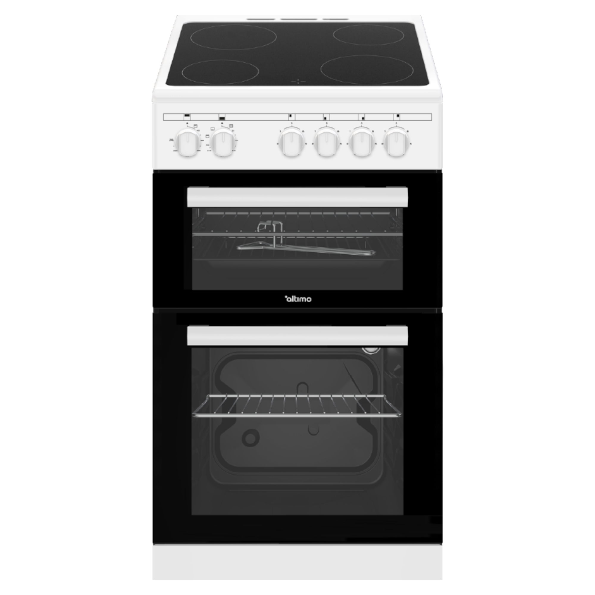 altimo cetc502w 500mm twin cavity freestanding cooker Altimo CETC502W 500mm Twin Cavity Freestanding Cooker