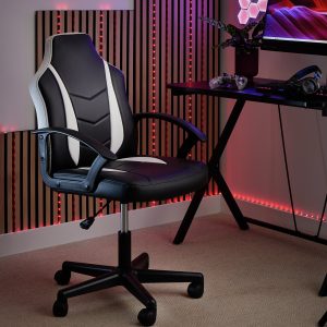 Argos Home Faux Leather Gaming Chair - White