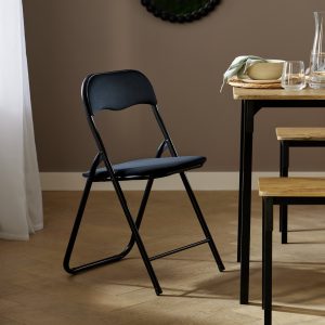 Argos Home Nyla Velvet Folding Dining Chair - Black