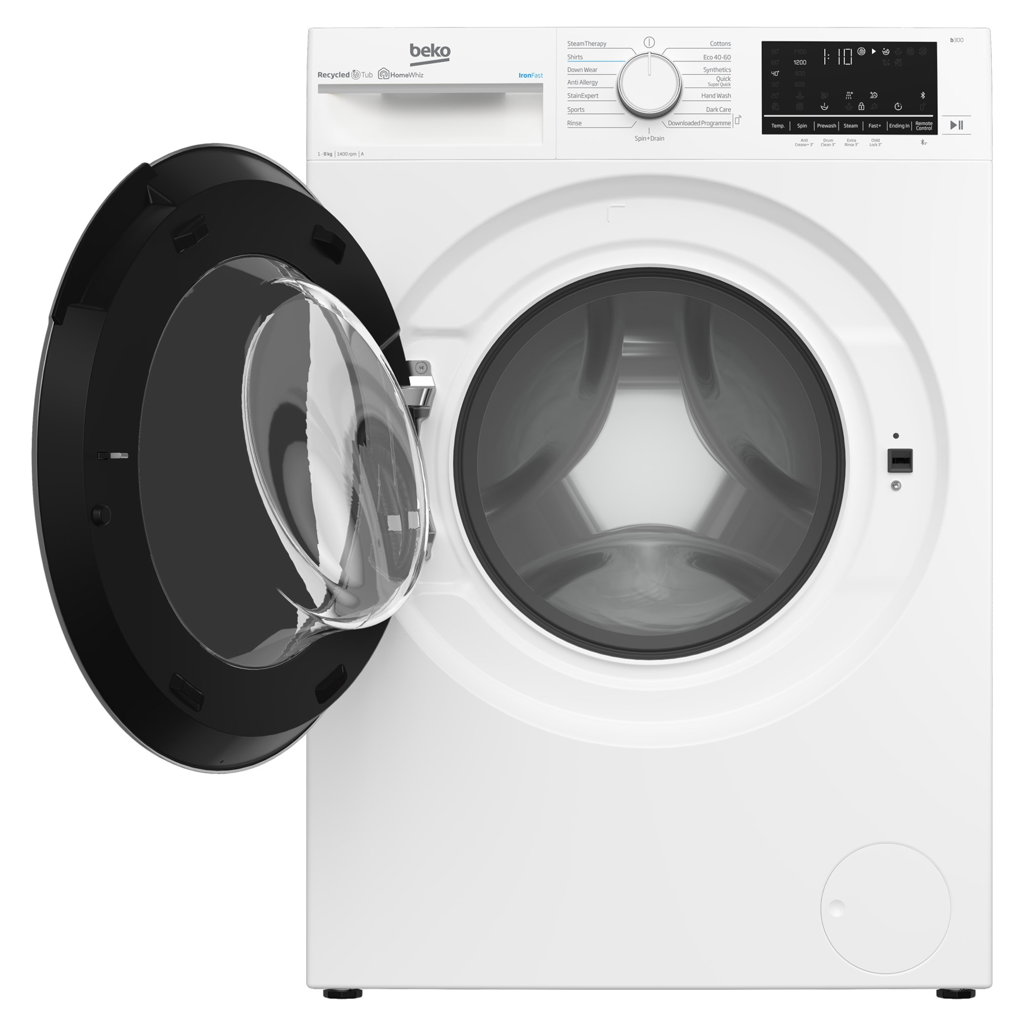 beko b3w5841iw 8kg 1400rpm washing machine white Beko B3W5841IW 8kg 1400rpm Washing Machine - White