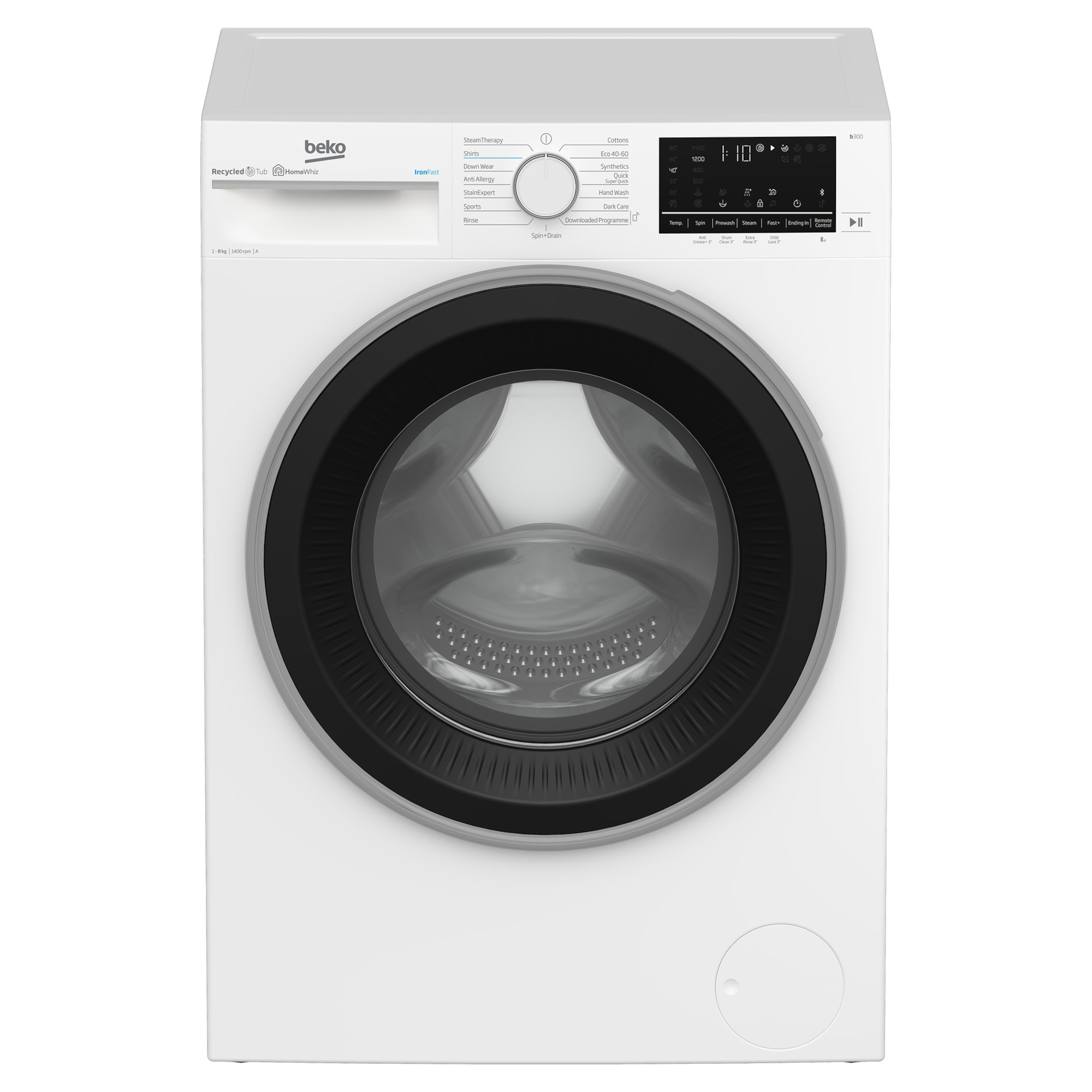 beko b3w5841iw 8kg 1400rpm washing machine white Beko B3W5841IW 8kg 1400rpm Washing Machine - White
