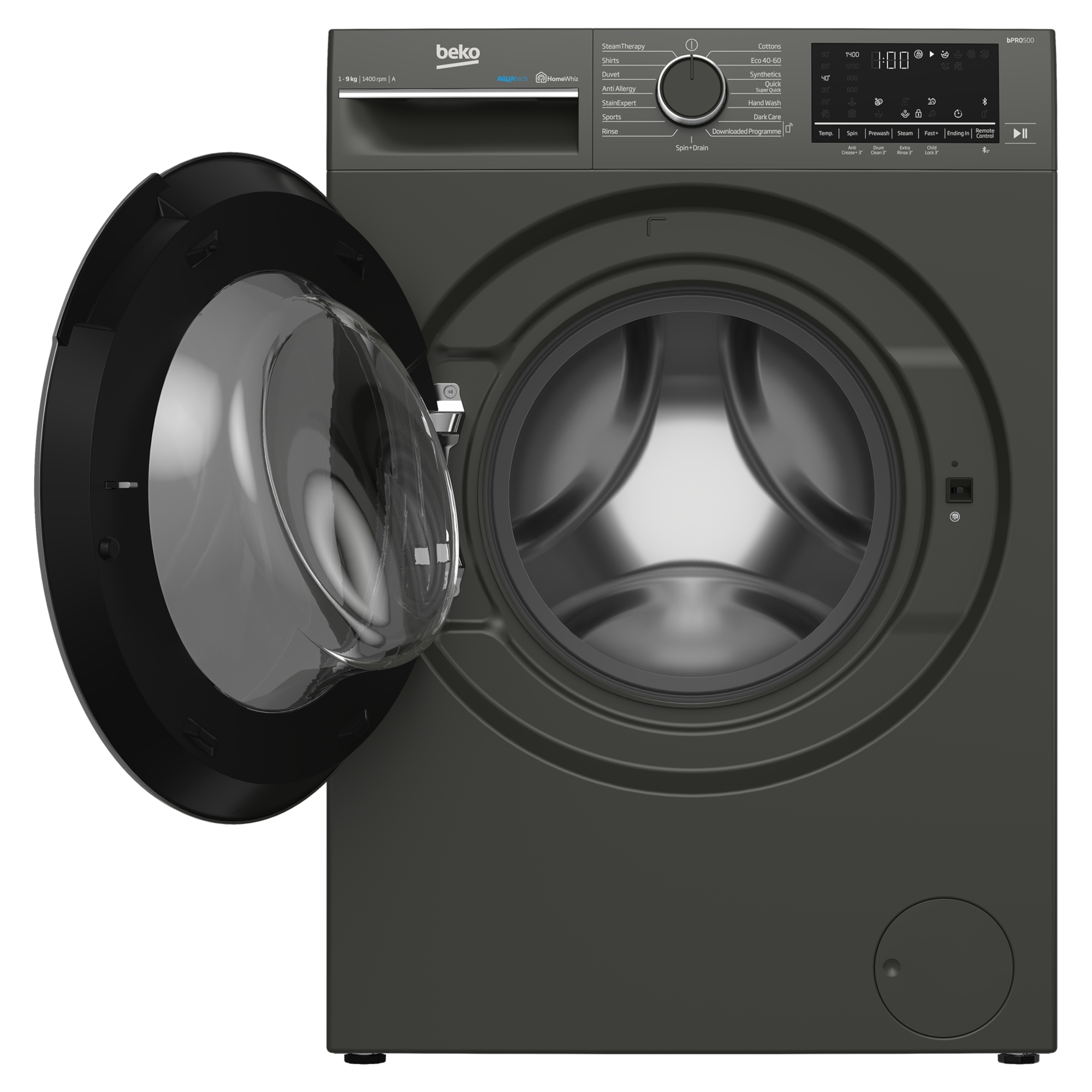 beko b5w5941ag freestanding 9kg 1400rpm washing machine graphite Beko B5W5941AG Freestanding 9kg 1400rpm Washing Machine - Graphite