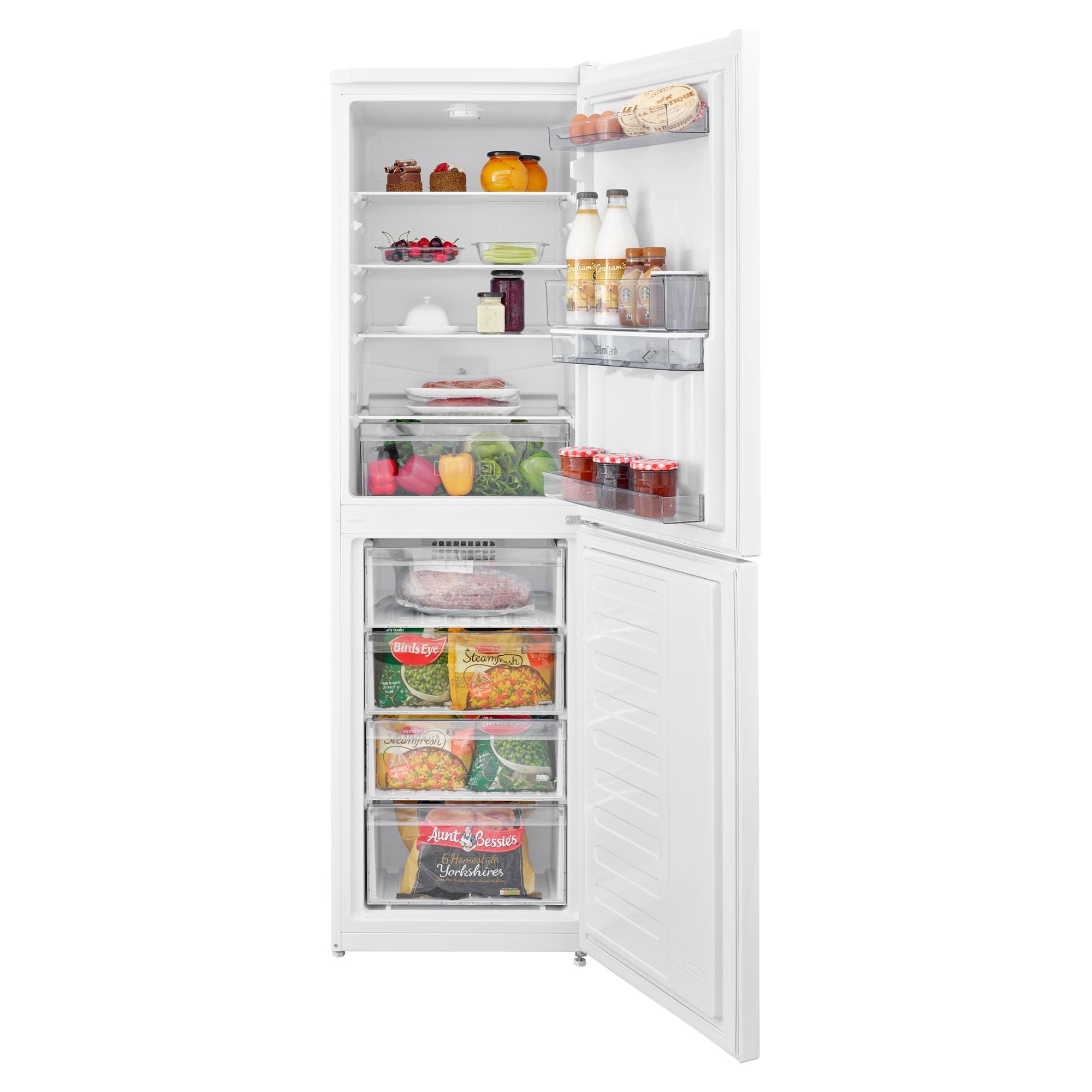beko cfg3582dw frost free combi fridge freezer 268l white Beko CFG3582DW Frost Free Combi Fridge Freezer 268L - White