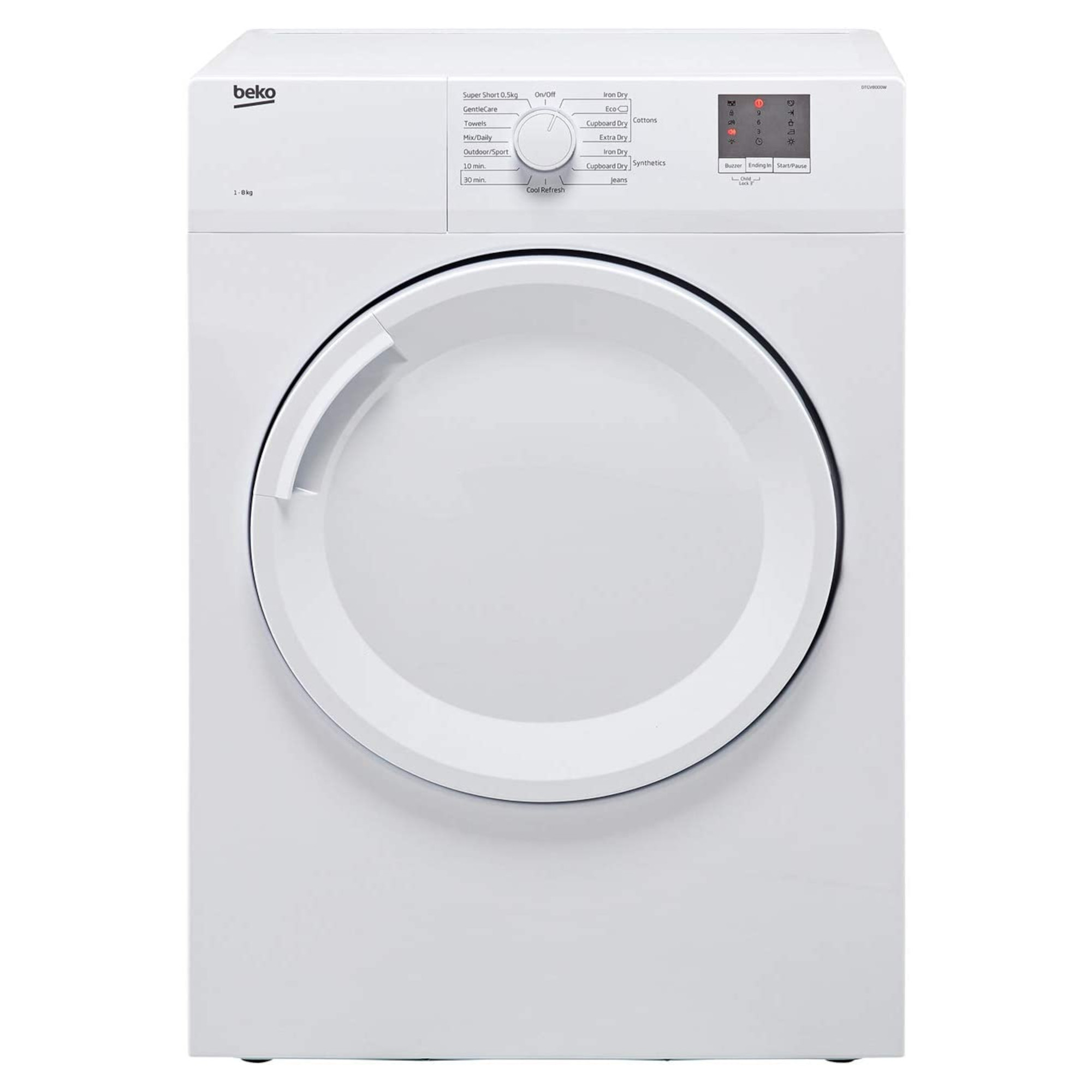beko dtgv8000w 8kg freestanding vented tumble dryer Beko DTGV8000W 8kg Freestanding Vented Tumble Dryer