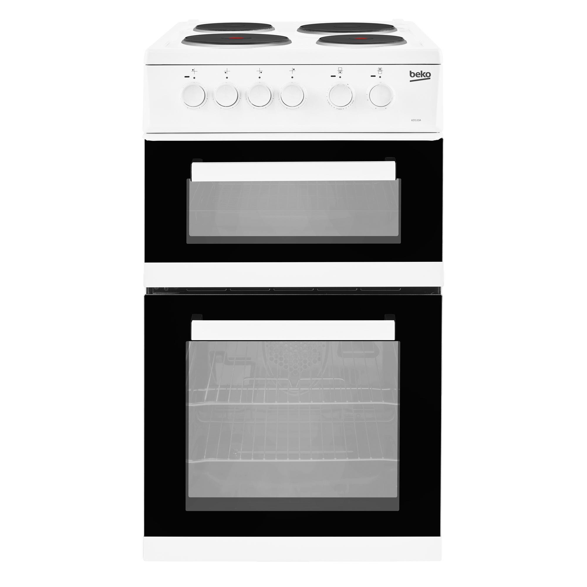 beko kd533aw electric cooker with solid plate hob Beko KD533AW Electric Cooker with Solid Plate Hob