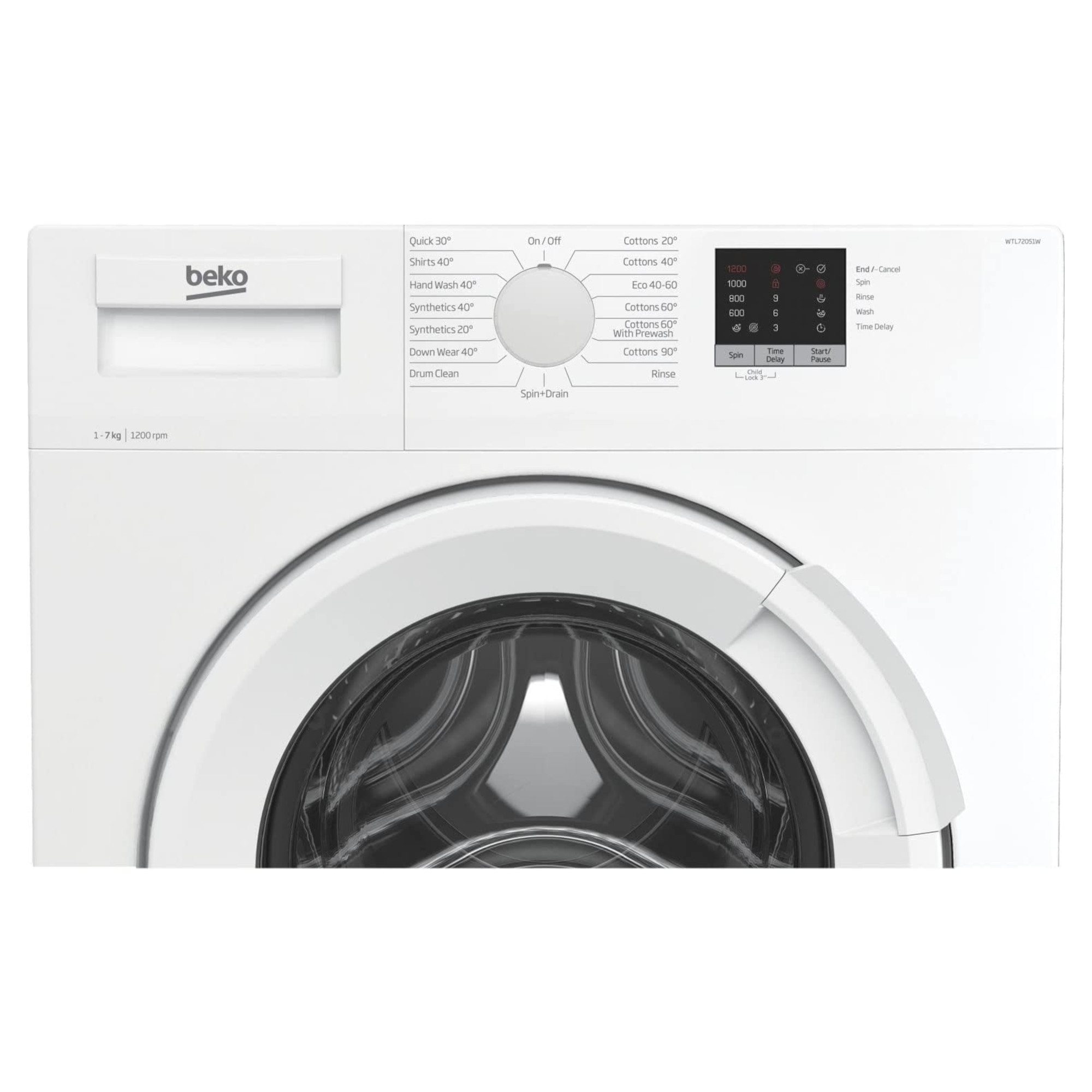 beko wtl72051w 7kg 1200rpm freestanding washing machine Beko WTL72051W 7KG 1200rpm Freestanding Washing Machine
