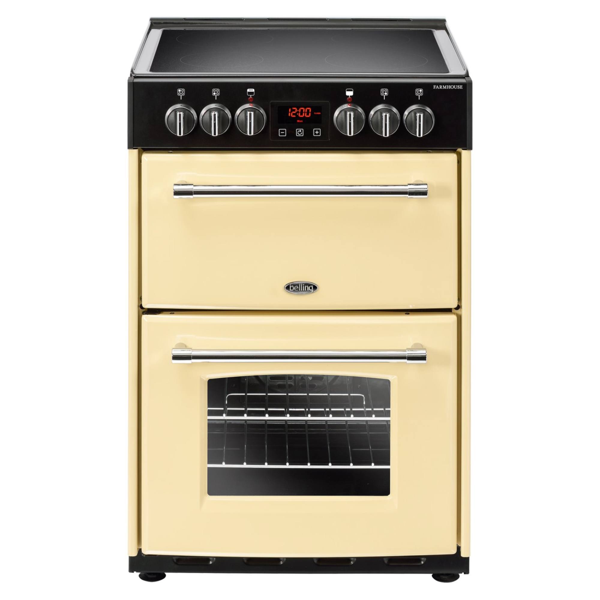belling farmhouse60ecrm electric cooker with ceramic hob cream Belling FARMHOUSE60ECRM Electric Cooker with Ceramic Hob - Cream
