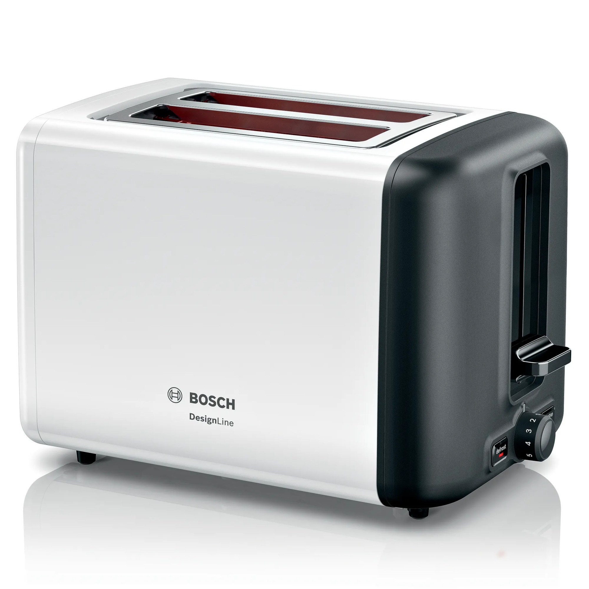 bosch designline tat3p421gb 2 slice toaster white Bosch DesignLine TAT3P421GB 2 Slice Toaster - White