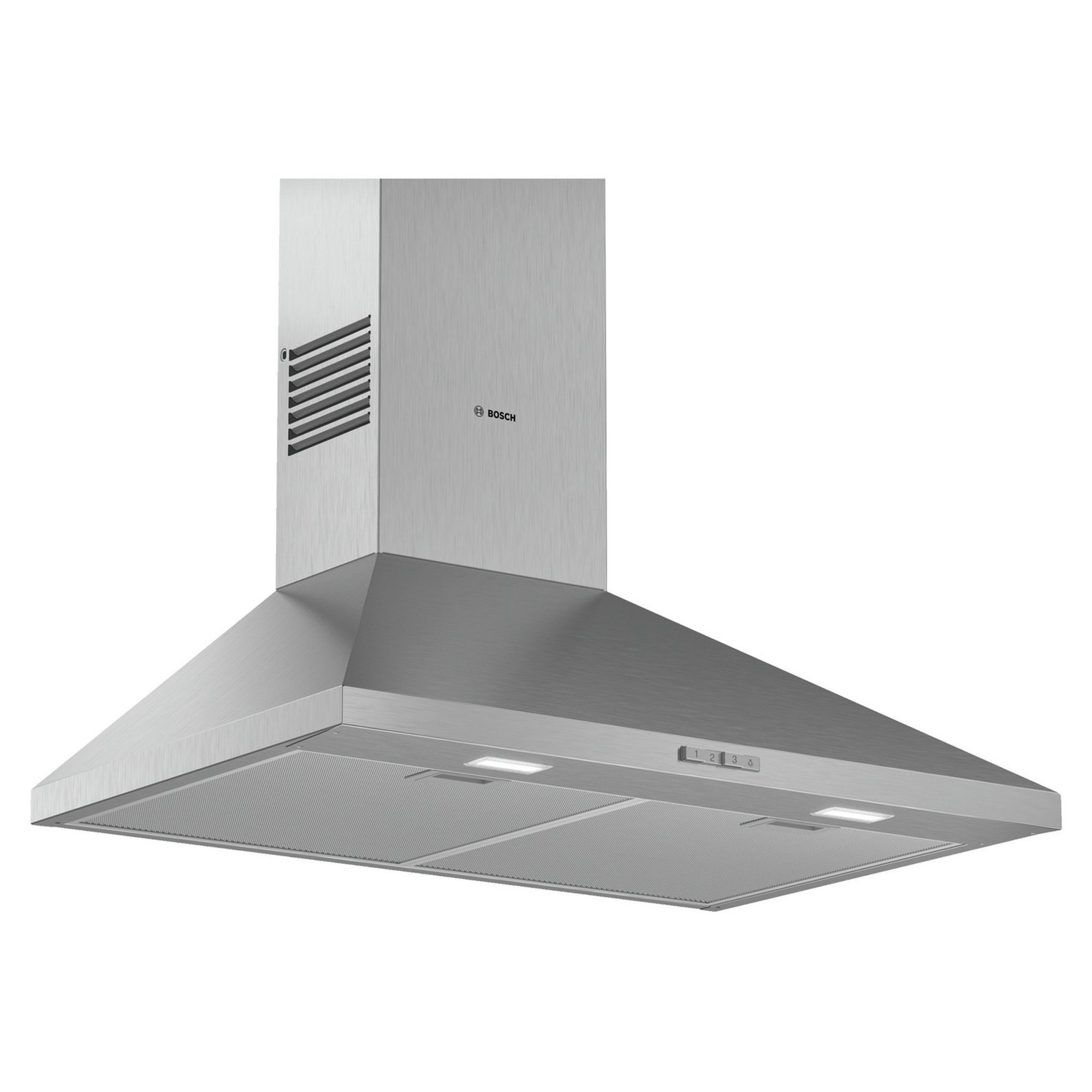 bosch dwp74bc50b 750mm chimney cooker hood steel Bosch DWP74BC50B 750mm Chimney Cooker Hood - Steel