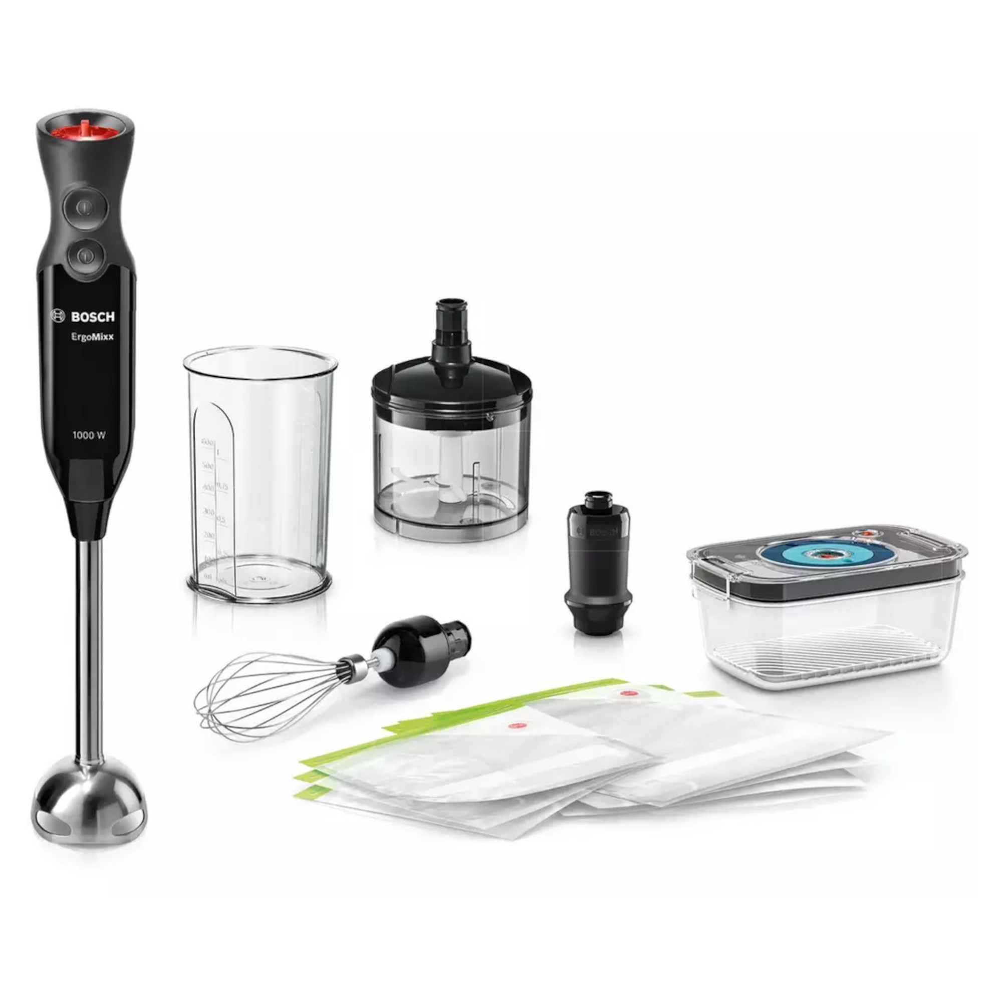 bosch ergomixx ms6cb61v5g 1000w hand blender with vacuum pump Bosch ErgoMixx MS6CB61V5G 1000W Hand Blender with Vacuum Pump