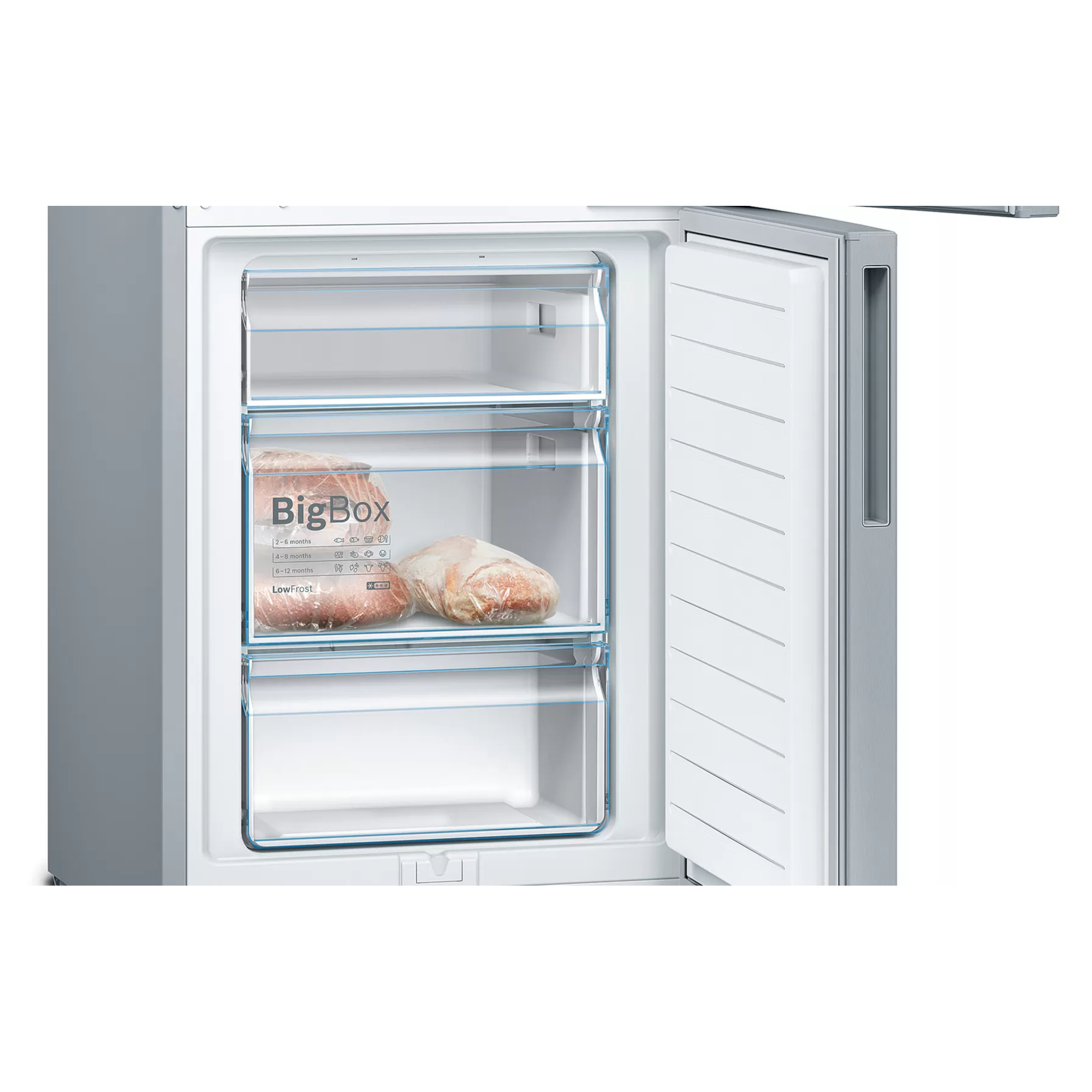 bosch kgv39vleag vitafresh freestanding fridge freezer stainless steel Bosch KGV39VLEAG VitaFresh Freestanding Fridge Freezer - Stainless Steel