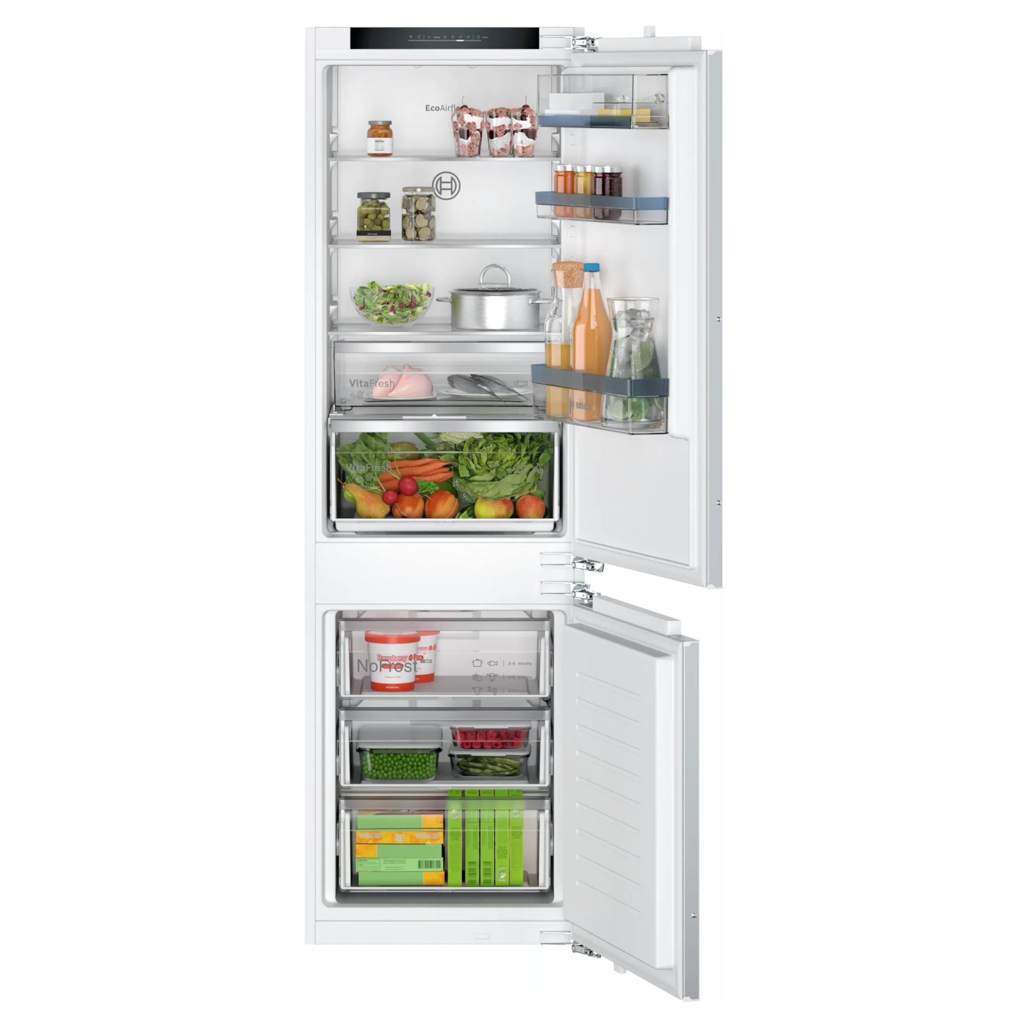 bosch kin86hfe0 built in fridge freezer 260l capacity e energy white Bosch KIN86HFE0 Built-In Fridge Freezer 260L Capacity E Energy - White