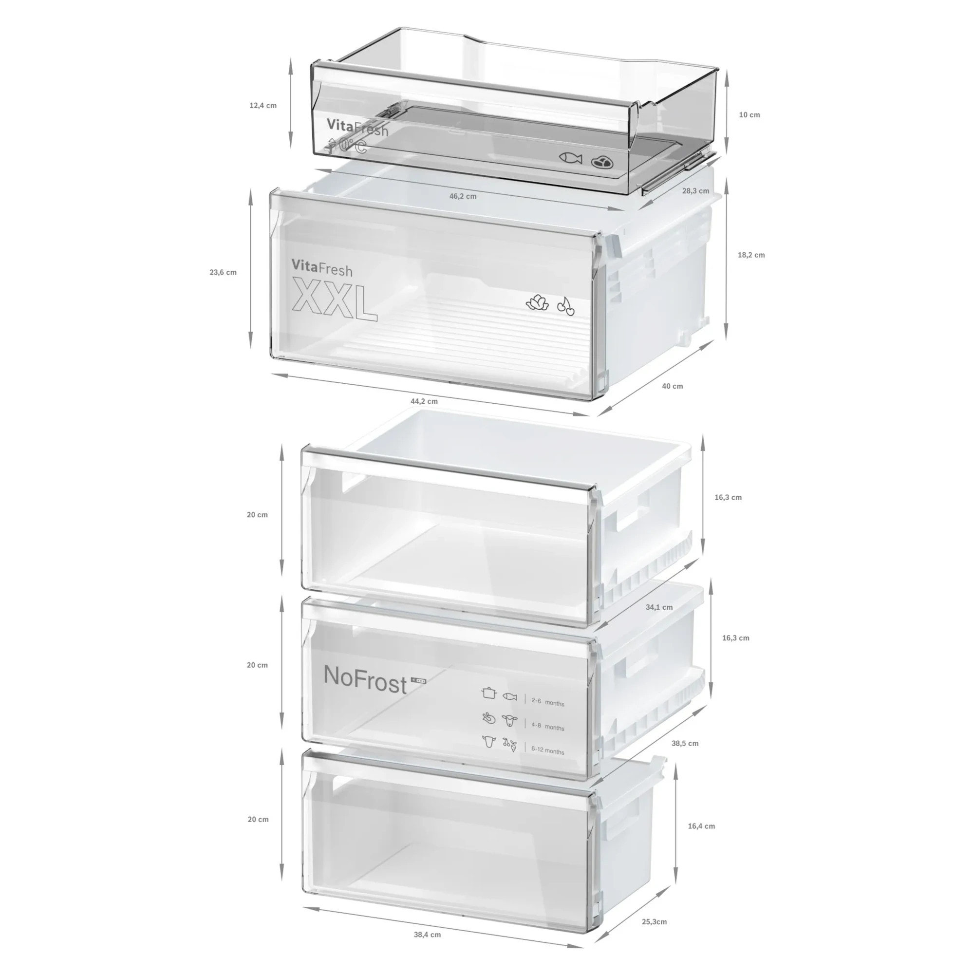 bosch serie 4 kgn39vwdtg nofrost fridge freezer white Bosch Serie 4 KGN39VWDTG NoFrost Fridge-Freezer - White