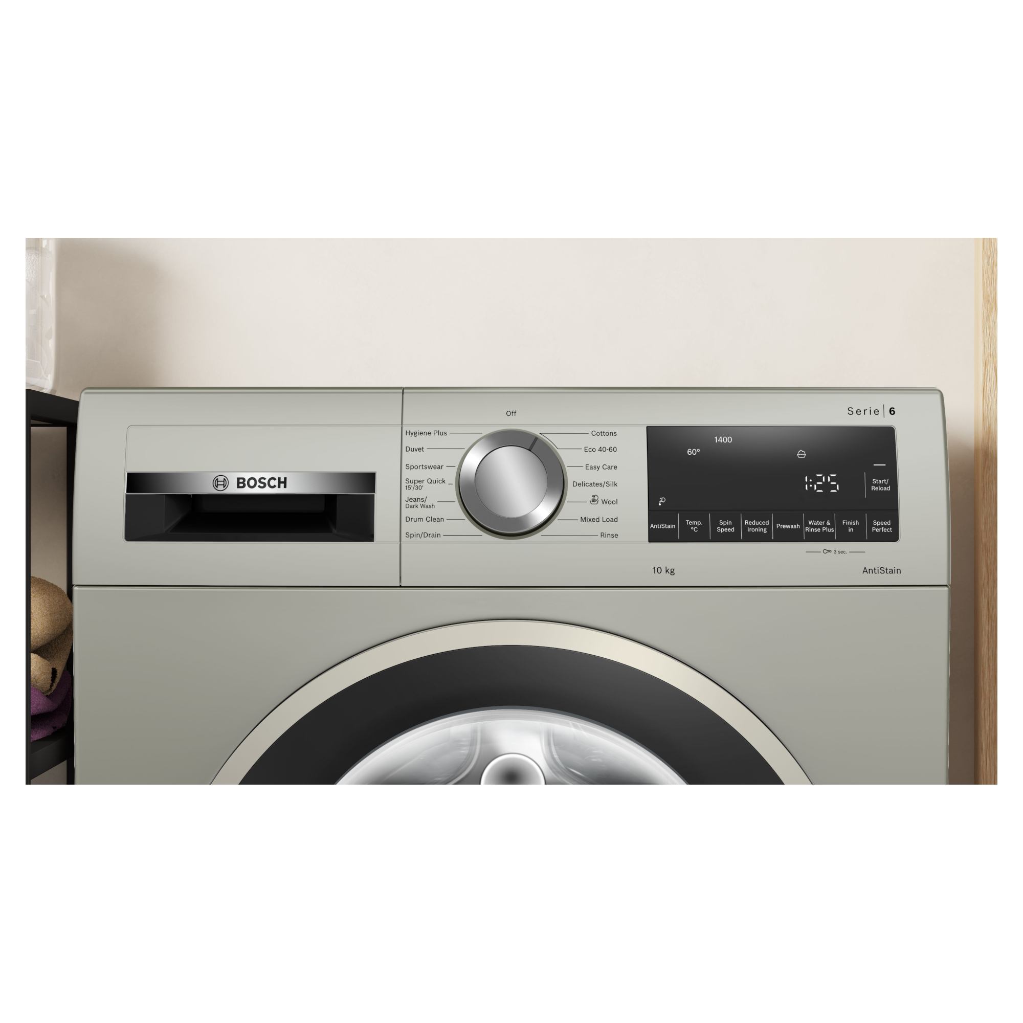 bosch wgg245s2gb 1400rpm serie 6 washing machine silver Bosch WGG245S2GB 1400rpm Serie 6 Washing Machine - Silver