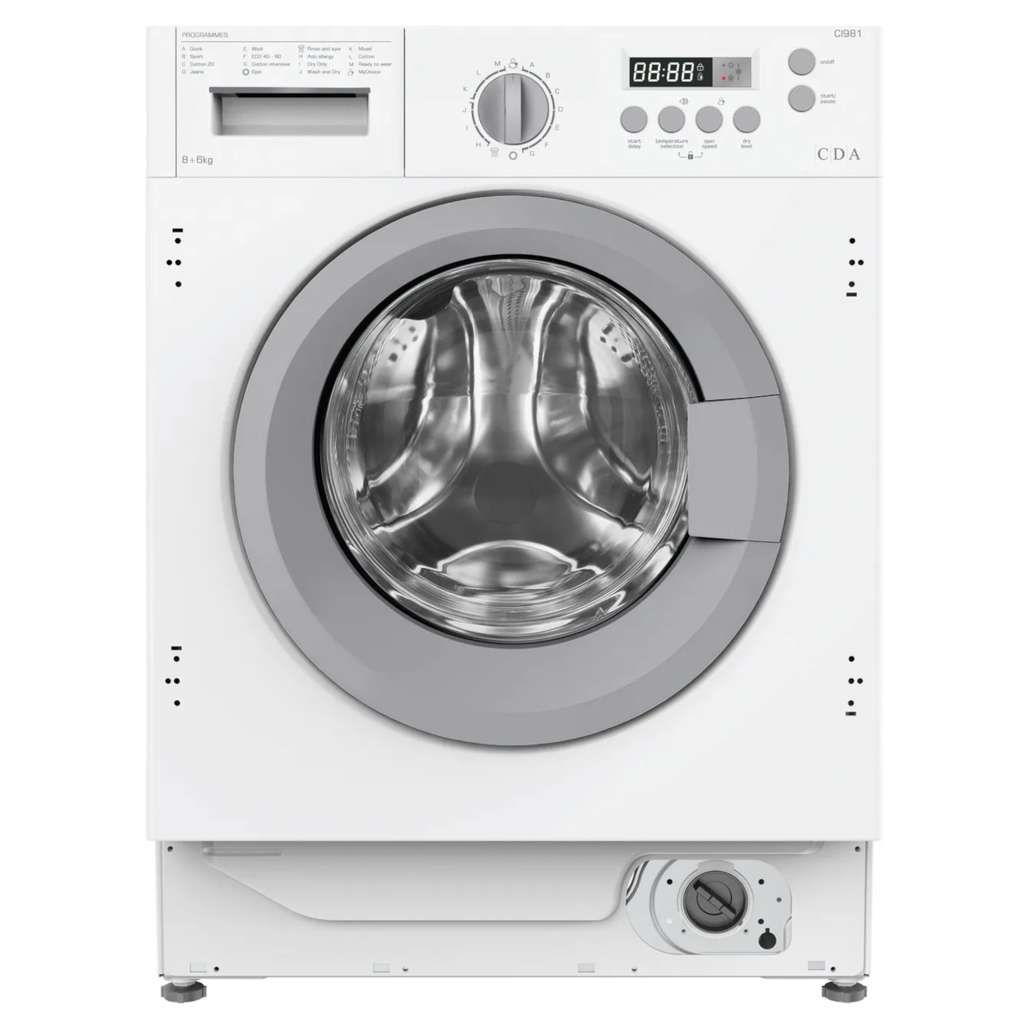 cda ci981 8kg wash 6kg dry 1400rpm integrated washer dryer CDA CI981 8kg Wash 6kg Dry 1400rpm Integrated Washer Dryer