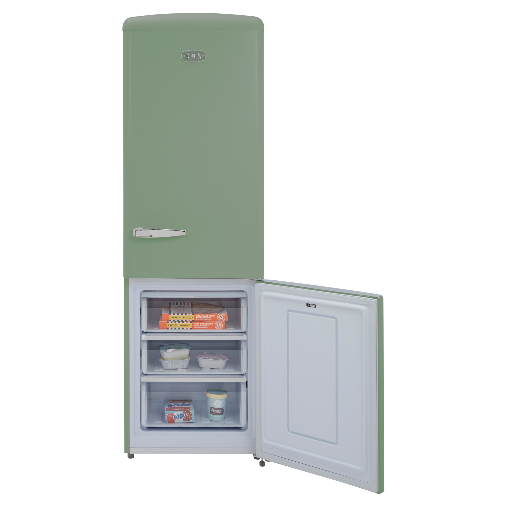 cda florence meadow retro 50s style fridge freezer 330l capacity d energy rating CDA FLORENCE-MEADOW Retro 50s Style Fridge Freezer 330L Capacity D Energy Rating