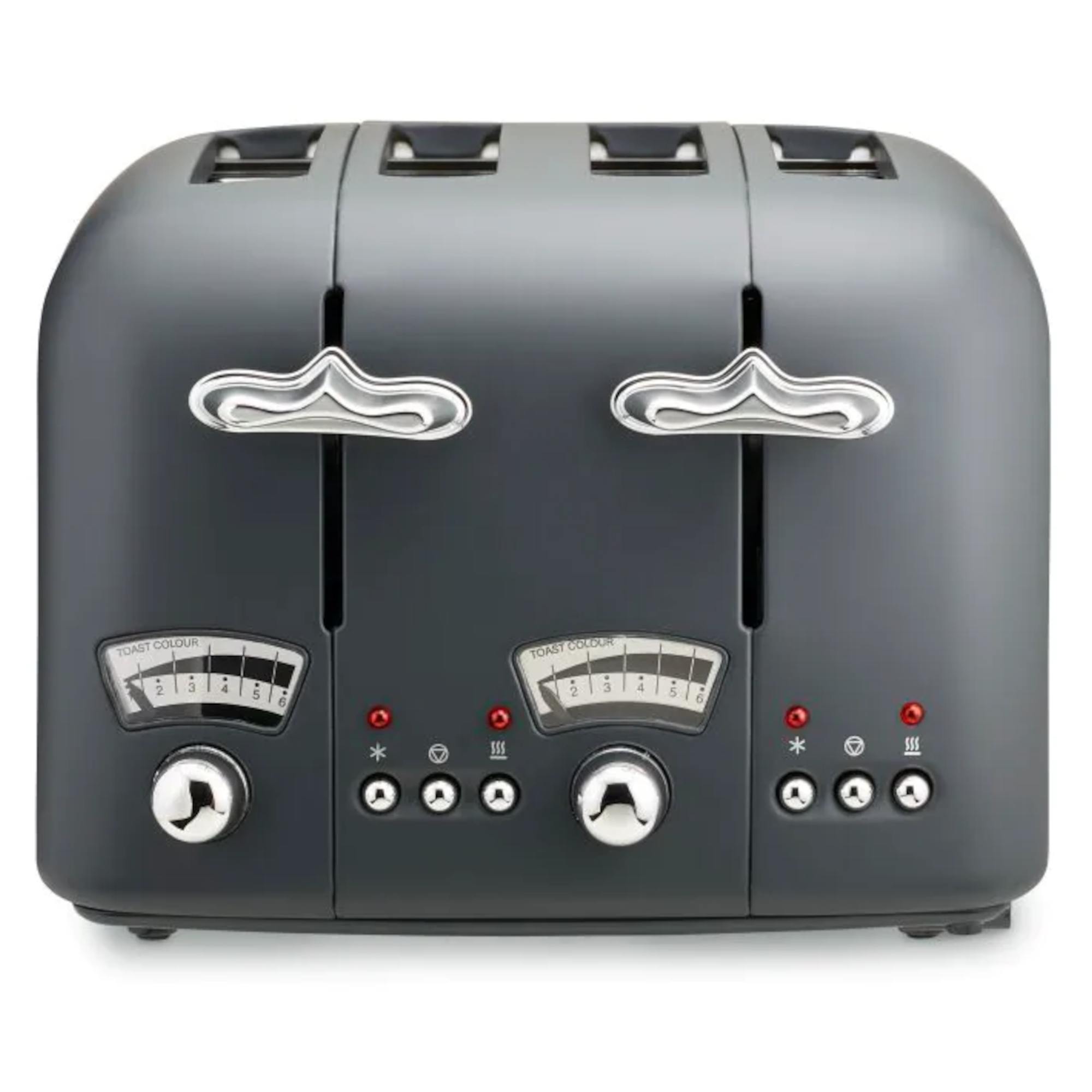 de'longhi ct04 argento silva 4 slice toaster grey De'Longhi CT04 Argento Silva 4 Slice Toaster - Grey