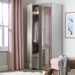 Habitat Atlas 2 Door Mirrored Tall Wardrobe - White