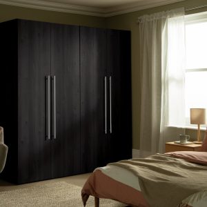 Habitat Atlas 4 Door Wardrobe - Black And Brown