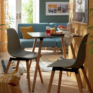 Habitat Berlin Grey Dining Table & 2 Grey Chairs