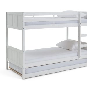 Habitat Detachable Bunk Bed, Trundle & 3 Mattresses-White