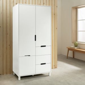 Habitat Henri 2 Door 2 Drawer Wardrobe - White