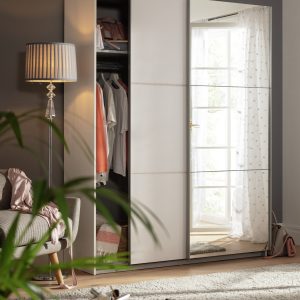 Habitat Holsted Half Mirror 150cm Sliding Wardrobe -White