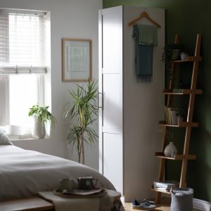 Habitat Munich Panelled 1 Door Wardrobe - White