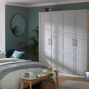 Habitat Munich Panelled 4 Door Wardrobe - White