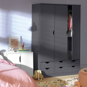 Habitat Pagnell 3 Door 4 Drawer Wardrobe - Grey