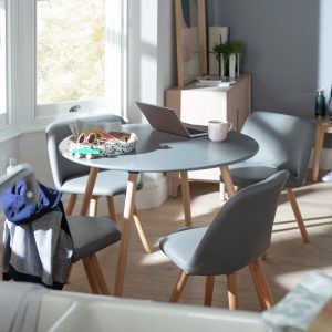 Habitat Quattro Grey Dining Table & 4 Grey Chairs