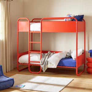 Habitat Rory Metal Single Bunk Bed with Mattress - Red