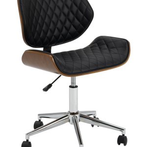 Habitat Sorel Faux Leather Office Chair - Black & Brown