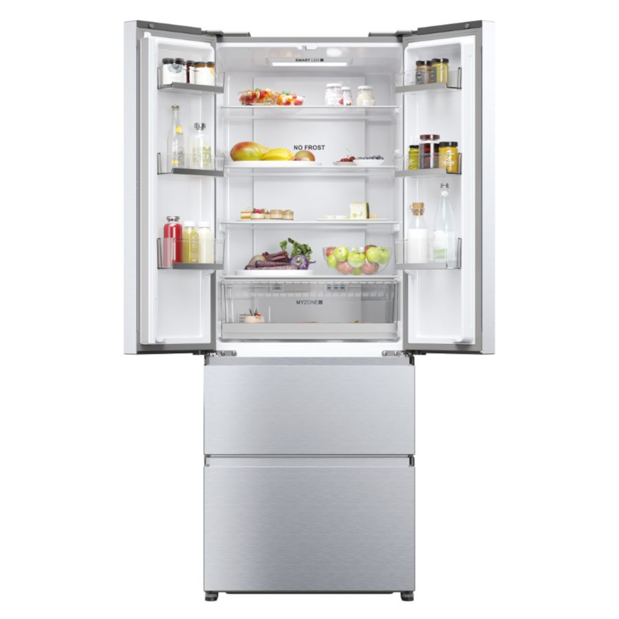 haier hfr5719enmg frostfree 446l fridge freezer silver Haier HFR5719ENMG FrostFree 446L Fridge Freezer - Silver