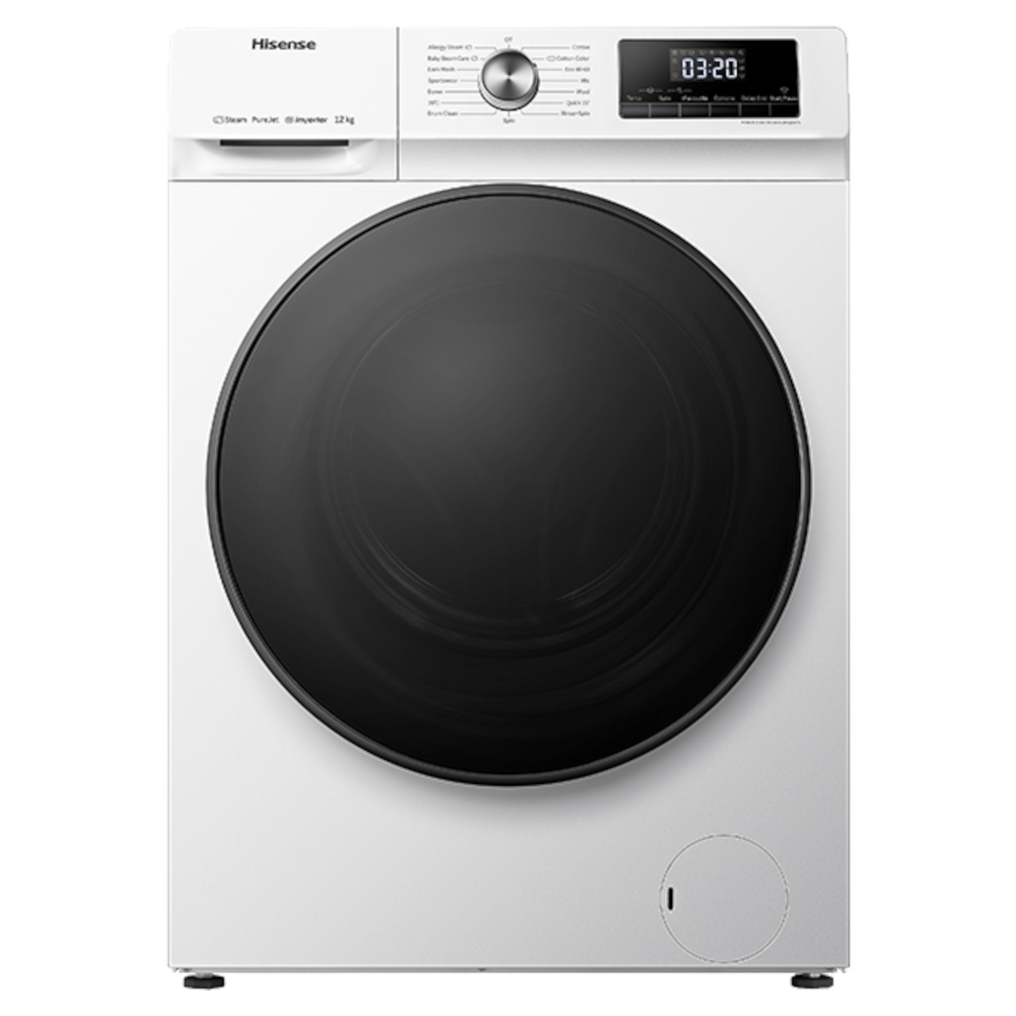 hisense wfqa1214evjm 12kg 1400rpm washing machine white Hisense WFQA1214EVJM 12kg 1400rpm Washing Machine - White