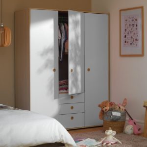 Home Camden 3 Door 3 Drawer Wardrobe - Grey & Acacia