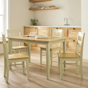 Home Chicago Extend Cream Dining Table & 4 Chairs