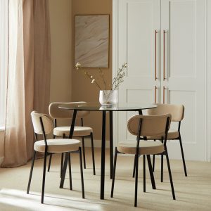 Home Fyra Black Dining Table & 4 Black Chairs