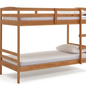 Home Josie Bunk Bed and 2 Kids Mattresses - Pine