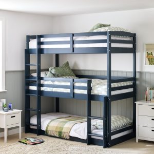 Home Josie Triple Single Bunk Bed - Blue