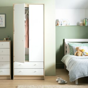 Home Kids Malibu 2 Door 2 Drawer Wardrobe - White