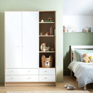 Home Kids Malibu 2 Door 4 Drawer Wardrobe - White