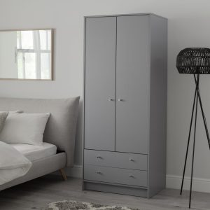Home Malibu 2 Door 2 Drawer Wardrobe - Grey