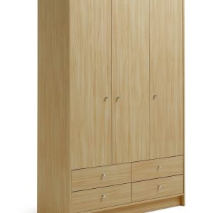 Home Malibu 3 Door 4 Drawer Wardrobe - Beech Effect