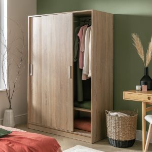 Home Nova 2 Door Sliding Wardrobe - Oak