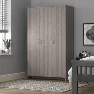 Home Seville 3 Door Wardrobe - Grey Oak Effect