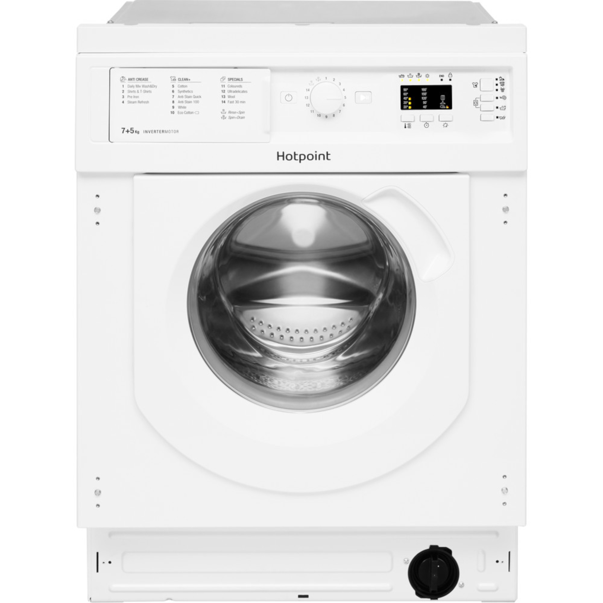 hotpoint bi wdhg 75148 uk n 7kg wash 5kg dry integrated washer dryers Hotpoint BI WDHG 75148 UK N 7kg Wash 5kg Dry Integrated Washer Dryers