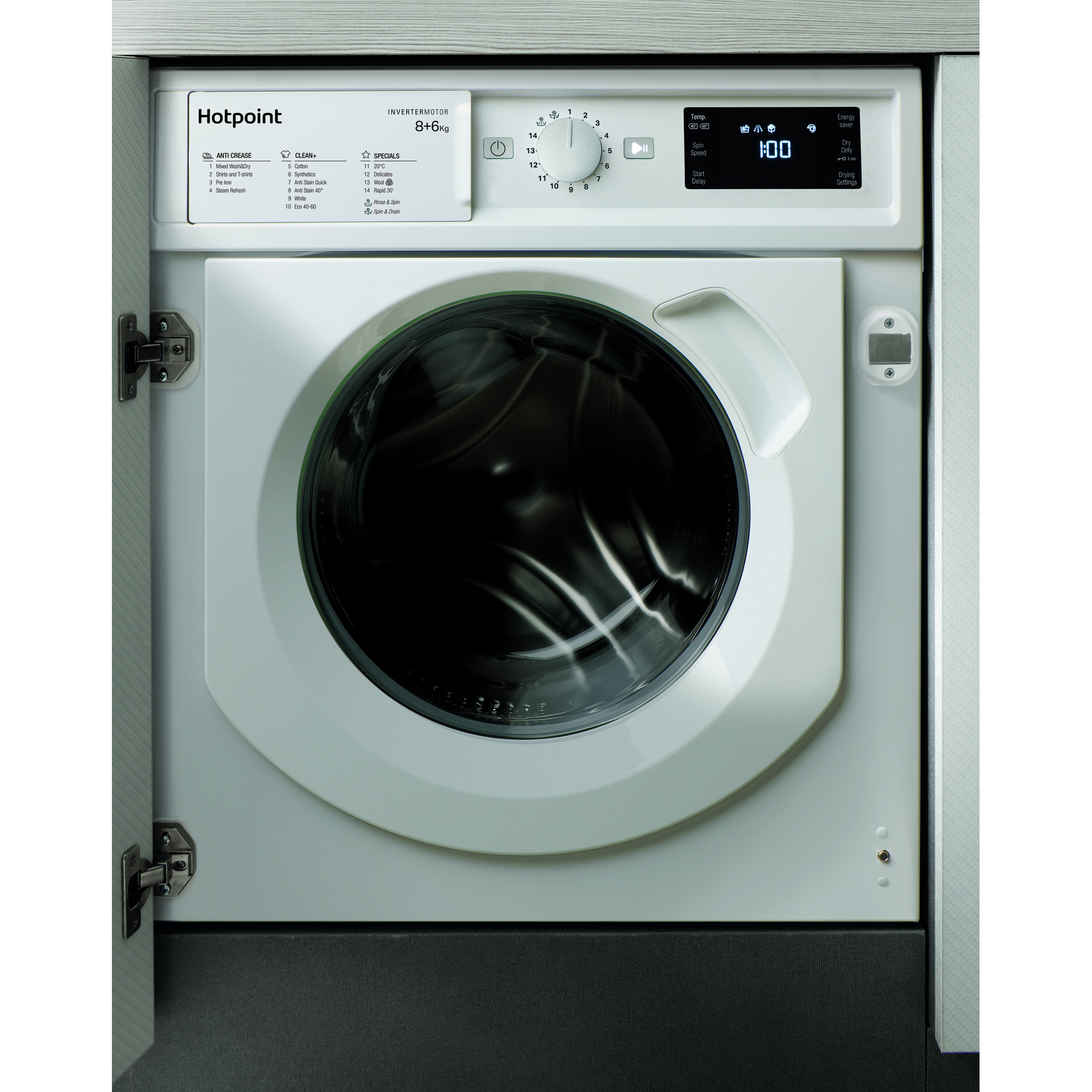 hotpoint bi wdhg 861484 uk built in 8kg wash 6kg dry washer dryer Hotpoint BI WDHG 861484 UK Built-In 8kg Wash 6kg Dry Washer Dryer